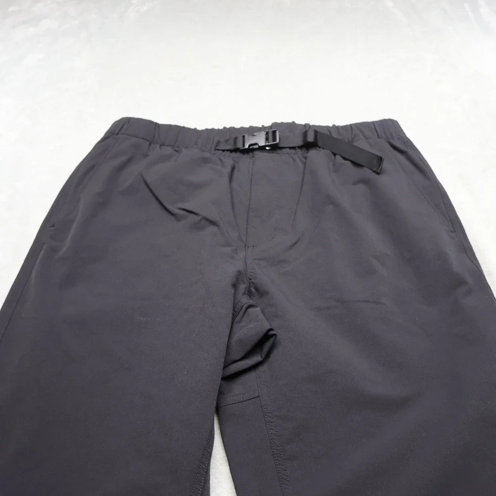 North Face Pants Mens Large Black Belted Hiking Outdoor‎ Trail Rain Wind 34x28